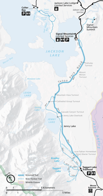 Grand Teton National Park Winter Trails: Snowshoeing, cross country skiing